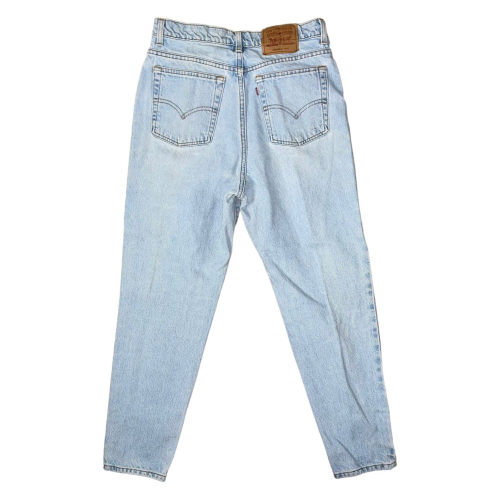 Vintage Levis Tapered Leg Jeans Mens 34 28 Well Worn Light Wash Made USA - Picture 6 of 10